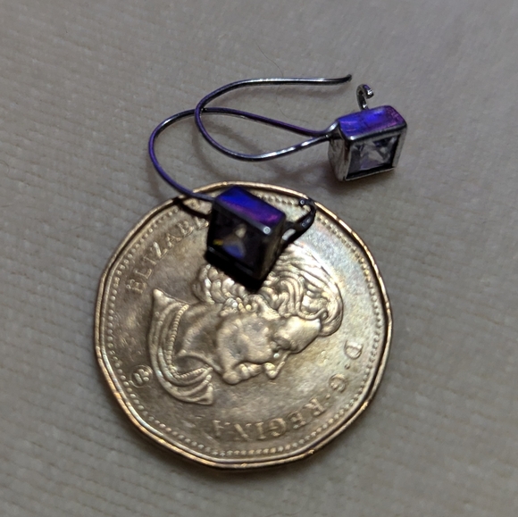 Sterling silver and white topaz earrings - Picture 2 of 6